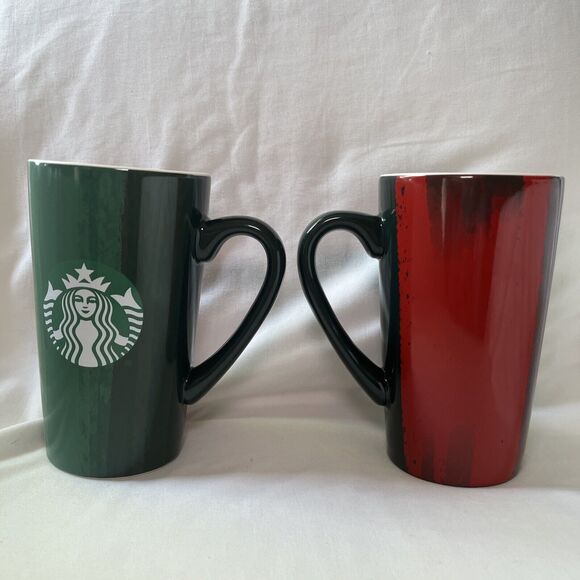 Starbucks 2021 16 fl oz Green Multicolor Ombré Coffee Mug - Set of 2 Tall NEW - Picture 1 of 9